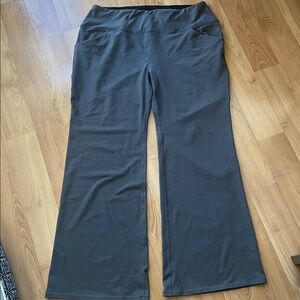 Osodos wide band waist gray Workout Yoga flared Leggings  size tag 2X